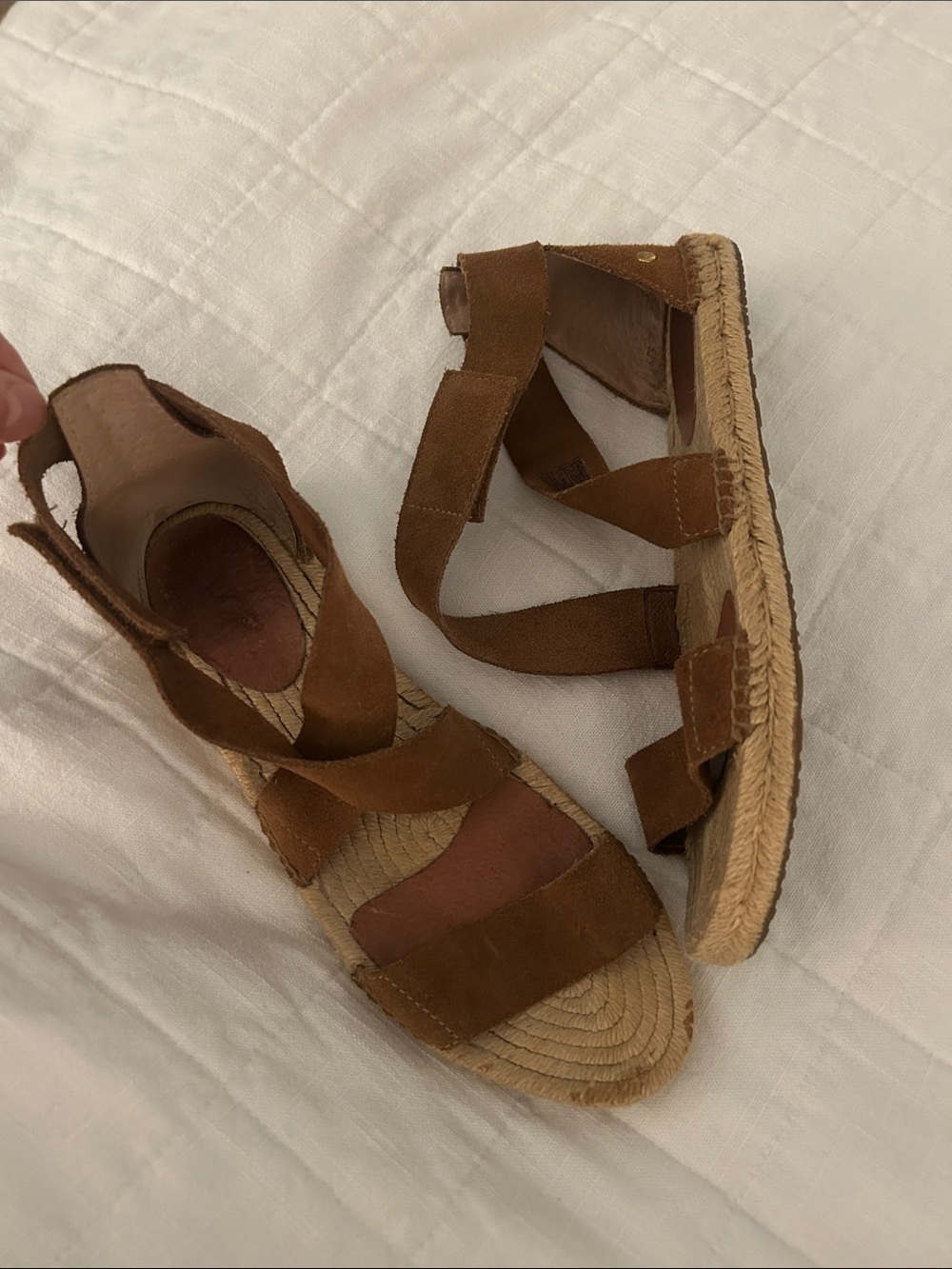 UGG Brown Suede Espadrille Sandals